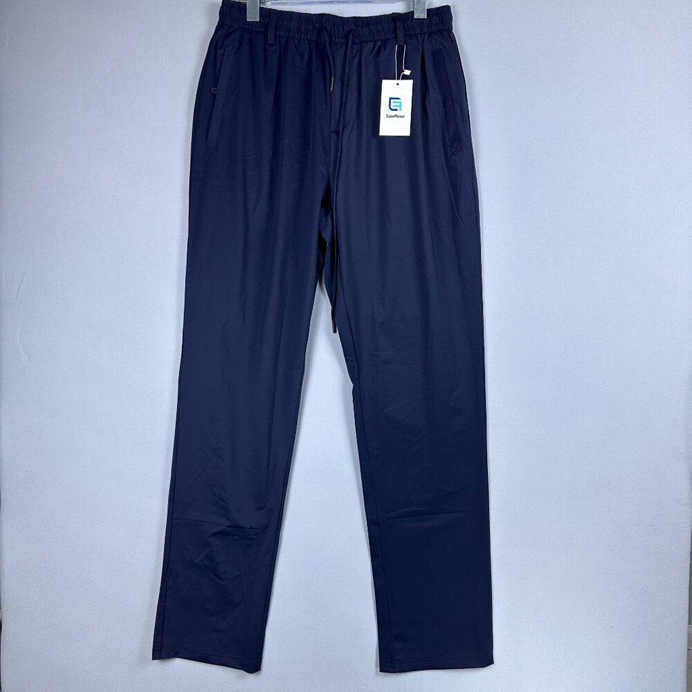 Ease Flexor Sweatpants Relaxed Fit Trouser Drawstring Waistband Men Size Navy Bl